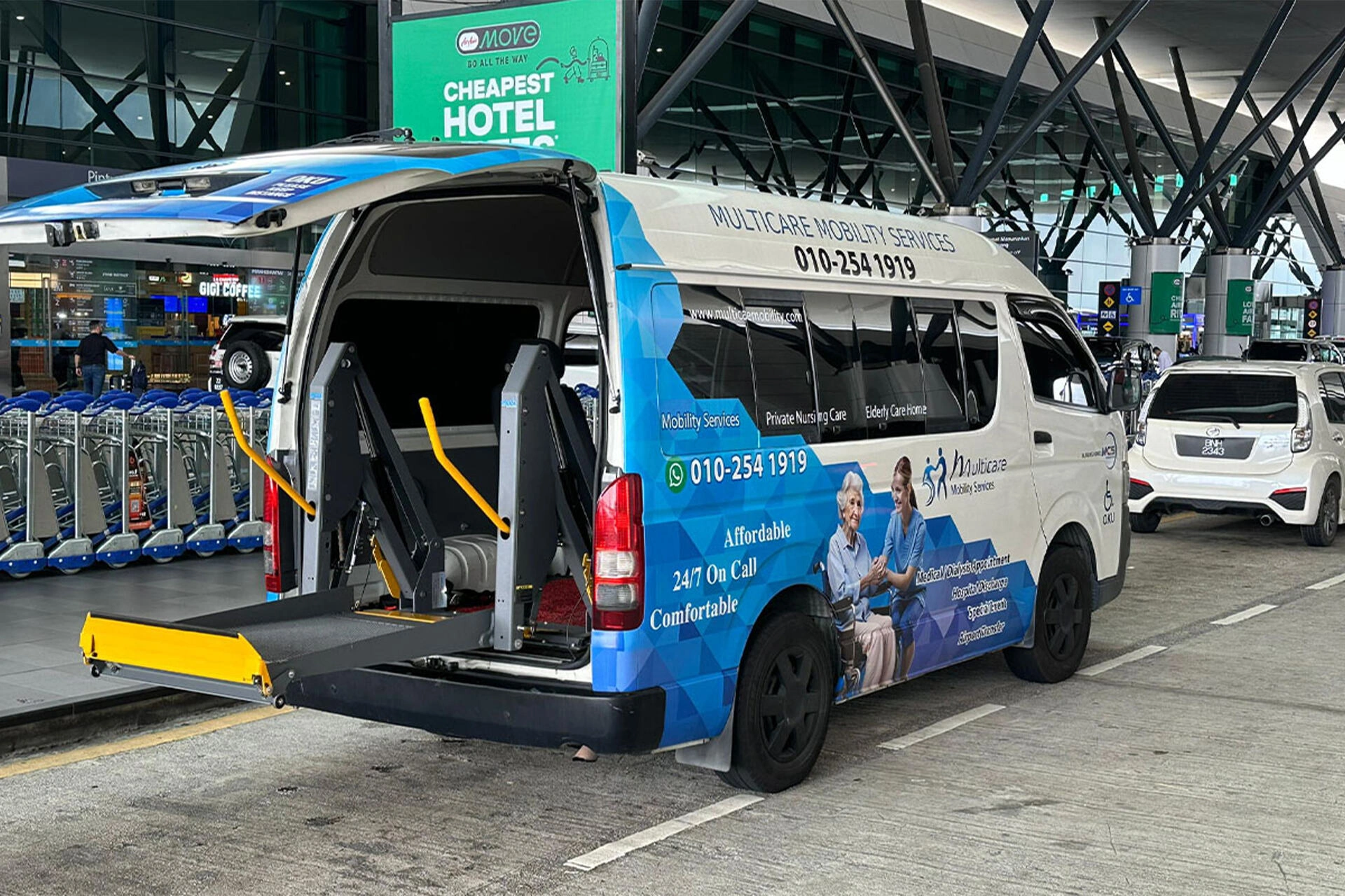 Multicare wheelchair accessible airport and hotel transfer van